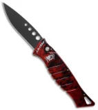 Piranha Amazon Automatic Knife Red Tactical (3.45" Black)