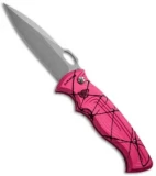 Piranha Hybrid Pink Automatic Knife (3.2" Stonewash Plain)