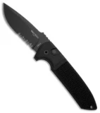Pro-Tech Les George Proto Rockeye Automatic Knife Knurled (3.375" Black Serr)