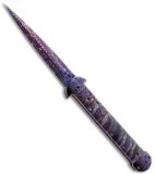 Rainy Vallotton Custom C-Lance Automatic Knife Purple Molar (4.5" Damascus)