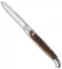 SKM 9.5" Fancy Lever Lock Automatic Knife Stag Horn (4" Satin Bayo)
