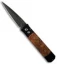 Pro-Tech Godfather Automatic Knife Black w/ Maple Burl (4" Black Plain) 906 BK