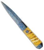 Rainy Vallotton Custom Coffin Dagger Blade Automatic Knife (4.15" Damascus)