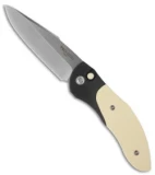 Protech Elishewitz Doru Automatic Knife Tuxedo w/Ivory Micarta (3.5" Plain) 2051