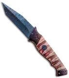 Rainy Vallotton Custom Triad Automatic Knife w/ Mammoth Molar (Damascus)