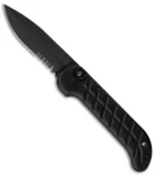 Ox Forge Original Black Automatic Knife (3.75" Black Serr) BLKS-2012