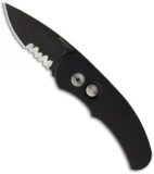 Protech Runt J4 Automatic Knife Black Handle (1.94" Black Serr) 4415PS