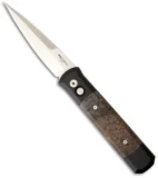 Protech Godfather Automatic Knife Black w/ Black Ash (4" Satin Plain) 906-BA