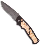 Brend Knives Custom M2 Auto w/ Tiger Coral Inlays (4" Damascus) 2012 Blade Show
