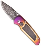 Protech Custom Titanium Runt 2 Automatic Knife (1.9" Damascus)