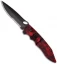 Piranha Predator Red Tactical Automatic Knife (4.1" Black Serr)
