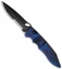 Piranha Predator Blue Tactical Automatic Knife (4.1" Black Serr)