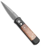 Protech Godson Limited Edition Automatic Knife Maple Burl (3.15" Damascus) 706-D