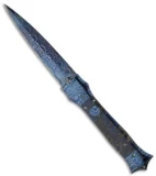 Rainy Vallotton Custom Shiv Automatic Knife w/ Blue Sweet Gum Pod (Damascus)