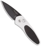 Protech Sprint Automatic Knife Silver w/ Carbon Fiber (1.95" Black) 2912