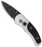 Pro-Tech Damascus Custom Runt J4 Automatic Knife w/ Carbon Fiber 4400-D