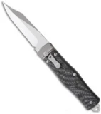 Microtech OSS Cobra Bowie Knife Auto Carbon Fiber (3.75" Satin Plain) 137-4