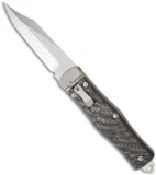 Microtech OSS Cobra Bowie Knife Auto Carbon Fiber (3.75" Stonewash Plain) 137-10