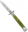 AKC Swinguard 9" Automatic Italian Stiletto Green Pearlex (4" Satin Dagger)
