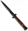 Frank B 9" Italian Stiletto Automatic Knife Sim. Briar Wood (4" Black Bayonet)