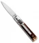 AKC Classic 6" Lever Lock  Automatic Italian Knife Stag (2.25" Satin)
