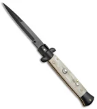 Frank B 9" Italian Stiletto Bayonet Automatic Knife Honey Horn (4" Black)