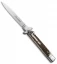 AKC Leverletto  9" Lever Lock  Automatic Italian Knife Stag Horn (4" Satin Flat)