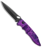 Piranha Mini Predator Plum Purple/Black Tactical Automatic Knife (3.5" Black)