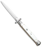Frank B 11" Italian Stiletto Swinguard Automatic White (5" Satin Dagger)