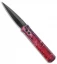 Pro-Tech Godfather Automatic Spear Point Knife Red Ink Splatter  (4" Black)