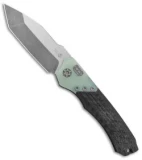 Heretic Knives Wraith Automatic Knife Integral CF/Jade G-10 (3.625" Stonewash)