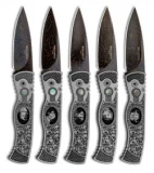 Protech Custom TR-2 Big 5 Set Automatic Knives Stainless Steel (Damascus)