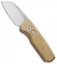 Pro-Tech Runt 5 Reverse Tanto Automatic Knife Stonewashed Brass (1.9" Mirror)