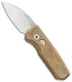Pro-Tech Runt 5 Reverse Wharncliffe Knife Stonewashed Brass (1.9" Mirror)