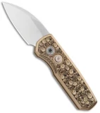 Pro-Tech Custom Wharncliffe Runt 5 Automatic Knife Brass (1.9" Mirror)
