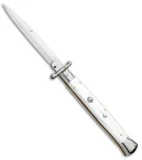 Frank B 11" Italian Stiletto Swinguard Automatic White (5" Satin Bayonet)