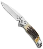Bear and Son Automatic Lockback Knife  India Stag   (2.75" Satin)