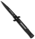 AKC Leverletto  7.5" Lever Lock  Automatic Italian Knife Black (3.2" Black Flat)