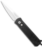 Pro-Tech GSD Godson Automatic Knife Black Aluminum Black Leather (3.15" Mirror)