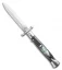 AGA Campolin 9" Swinguard Automatic Knife Brazilian Horn (5.75" Satin Dagger)