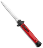 Mago 11" Italian Stiletto OTF Automatic Knife Red/Black (Satin Bayonet)