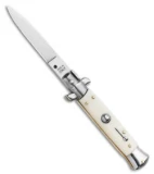 Frank B. 7.5" Italian Stiletto Automatic Knife Sim Ivory (3.5" Polish Flat)