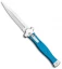 AGA Campolin Zero Dagger Leverlock Automatic Knife Blue G-10 (3.75" Satin)