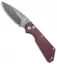Strider + Pro-Tech SnG Automatic Knife Smooth Burgundy Micarta (3.5" Damascus)