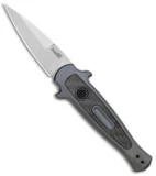 Kershaw Launch 12 Mini Stiletto Automatic Knife Gray/CF (2.5" Stonewash) 7125GRY