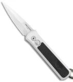 Pro-Tech GSD Godson Automatic Knife Silver/Black Leather (3.15" Satin)