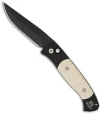 Pro-Tech Brend 2 Small Tuxedo Automatic Knife Ivory Micarta (2.9" Black)