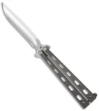 Burn Knives Model 3 Custom Balisong Knife Nuked Titanium (4.5" Polish)
