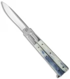 RD Nolen Knives Custom Balisong Knife Bone Handles (4" Polish)