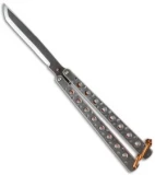 Nathan Dewey Tanto Deviant Balisong Butterfly Knife Ti/Orange G10 (4" Two-Tone)